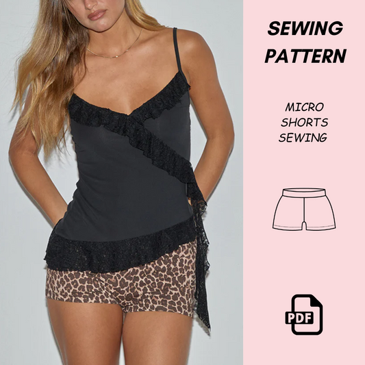 Women’s Micro Shorts Sewing Pattern – Beginner-Friendly Summer Shorts PDF Download (XS–XXL Sizes) | Festival & Lounge Wear