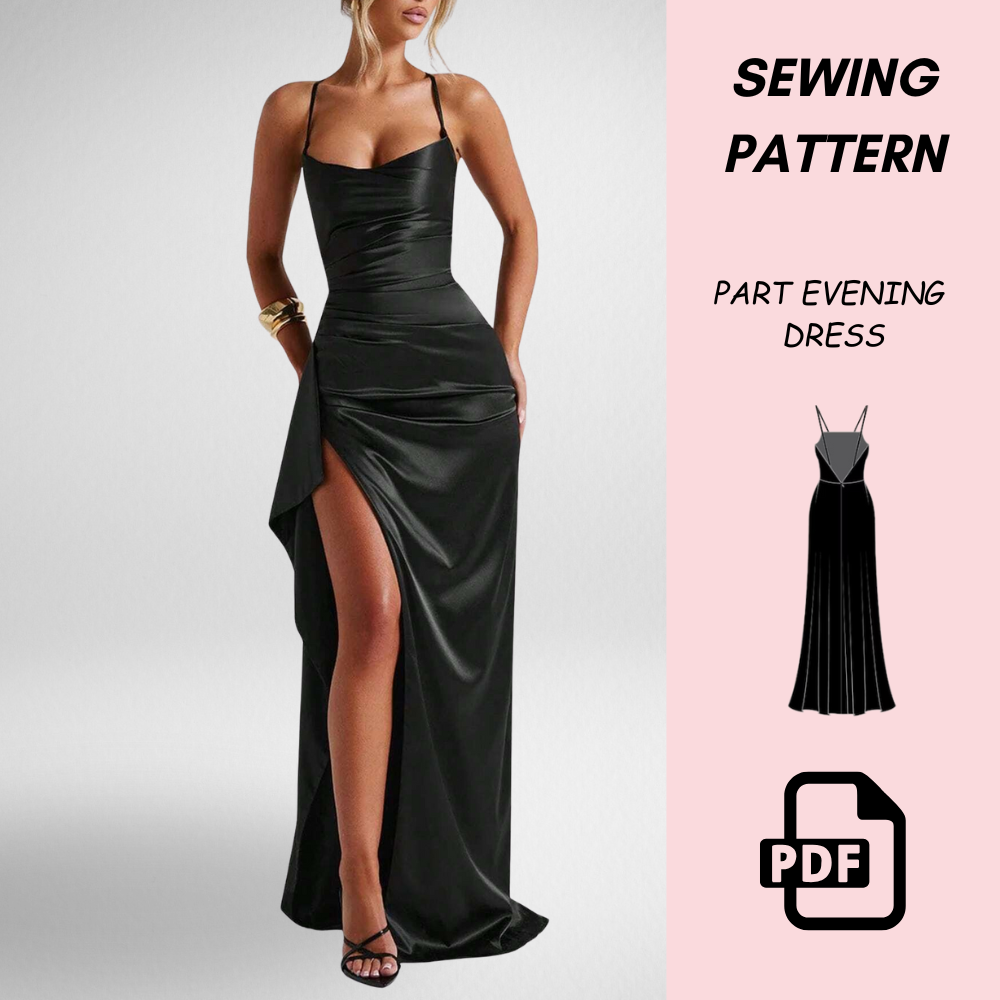 Slit Maxi Dress Sewing Pattern (PDF)