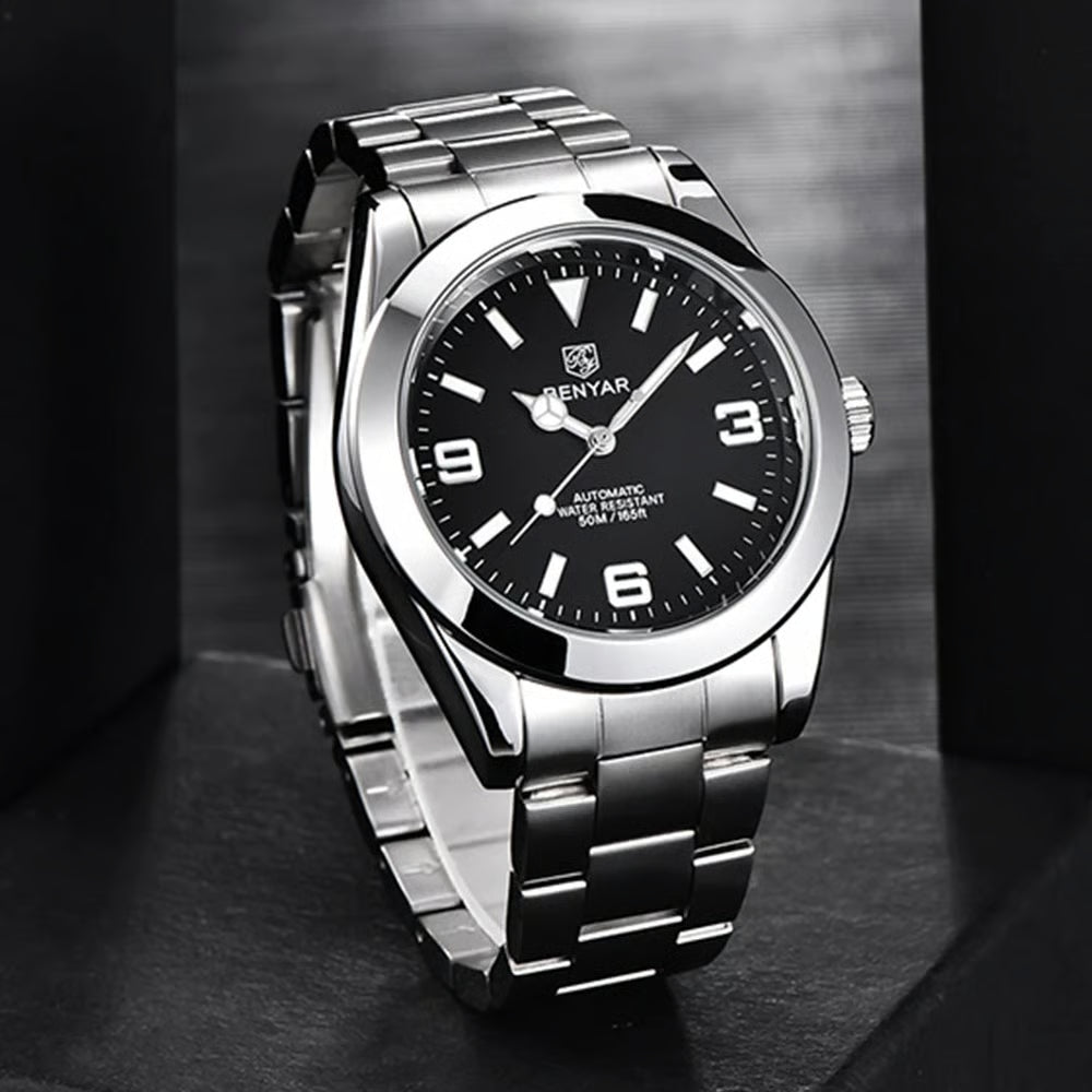 Luxury Men Mechanical Wristwatches Stainless Steel Sports Men Automatic Watches 50ATM waterproof Clock