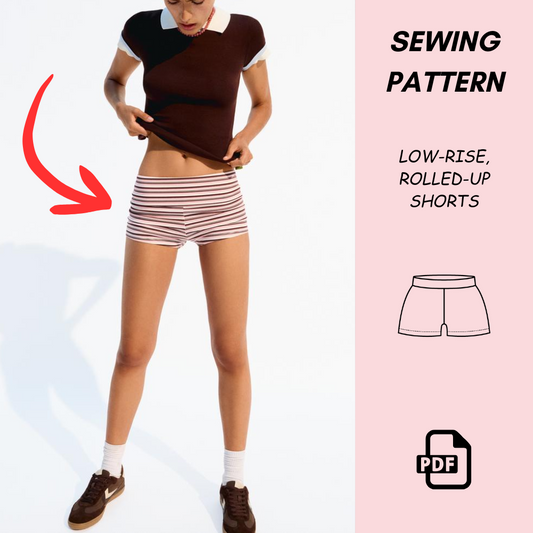 Women's Micro Shorts Sewing Pattern PDF, Low Rise Lounge Shorts, Festival Rave Wear, Beginner Friendly DIY Sewing Project