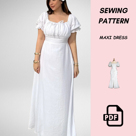 Victorian Nightgown Sewing Pattern PDF | Beginner Friendly Dress | A4 Printable Mini & Maxi Night Dress Pattern XXS–XL