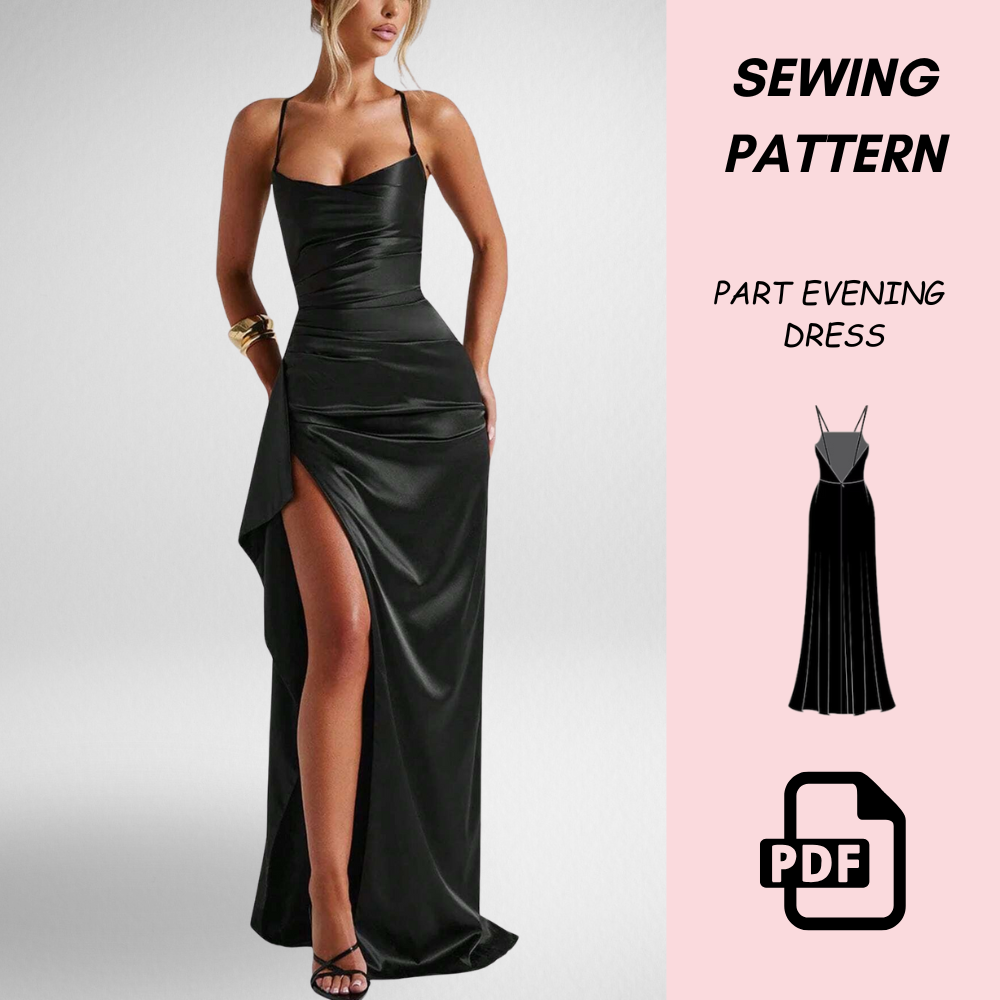 Slit Maxi Dress Sewing Pattern (PDF)