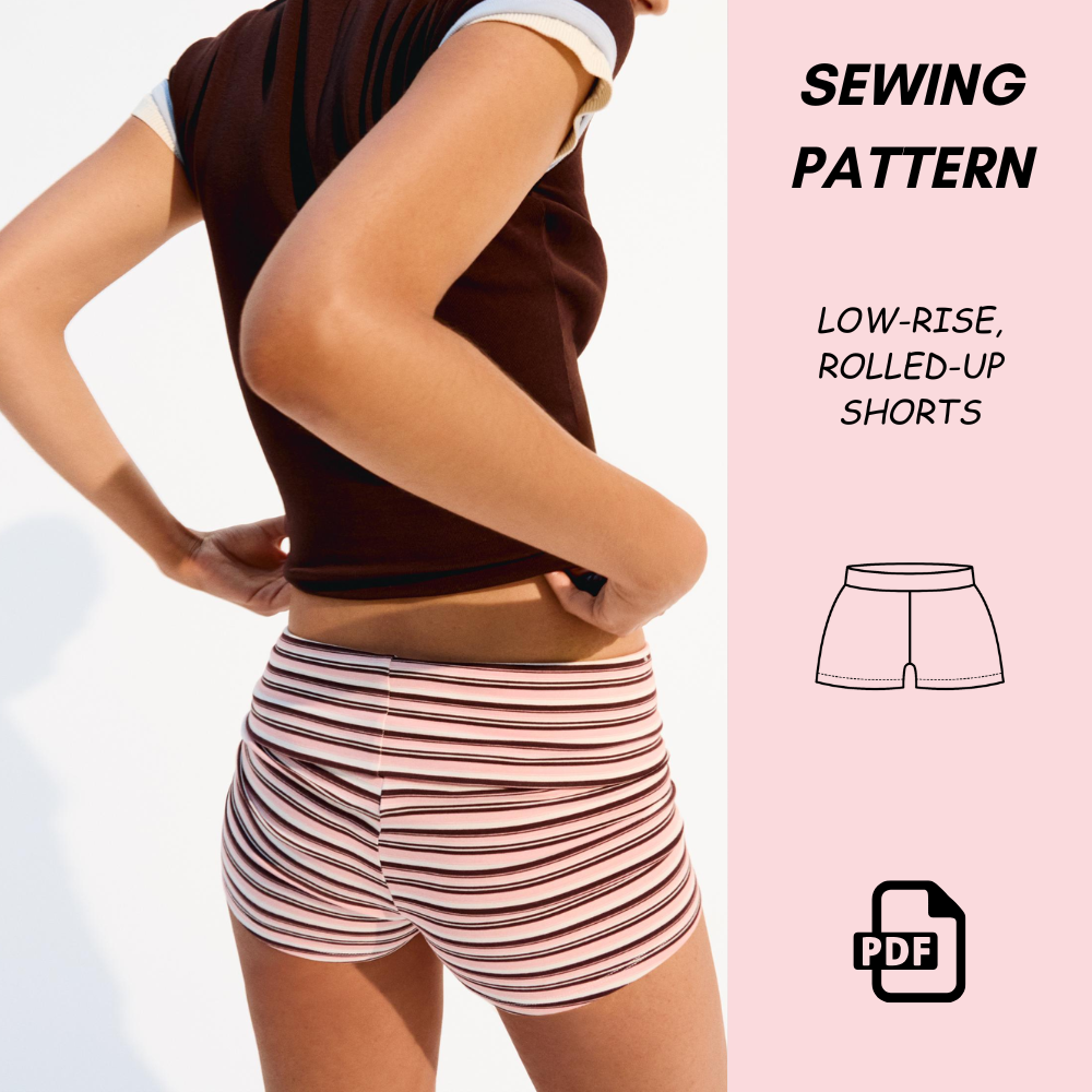 Women's Micro Shorts Sewing Pattern PDF, Low Rise Lounge Shorts, Festival Rave Wear, Beginner Friendly DIY Sewing Project