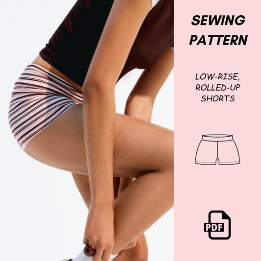 Women's Micro Shorts Sewing Pattern PDF, Low Rise Lounge Shorts, Festival Rave Wear, Beginner Friendly DIY Sewing Project