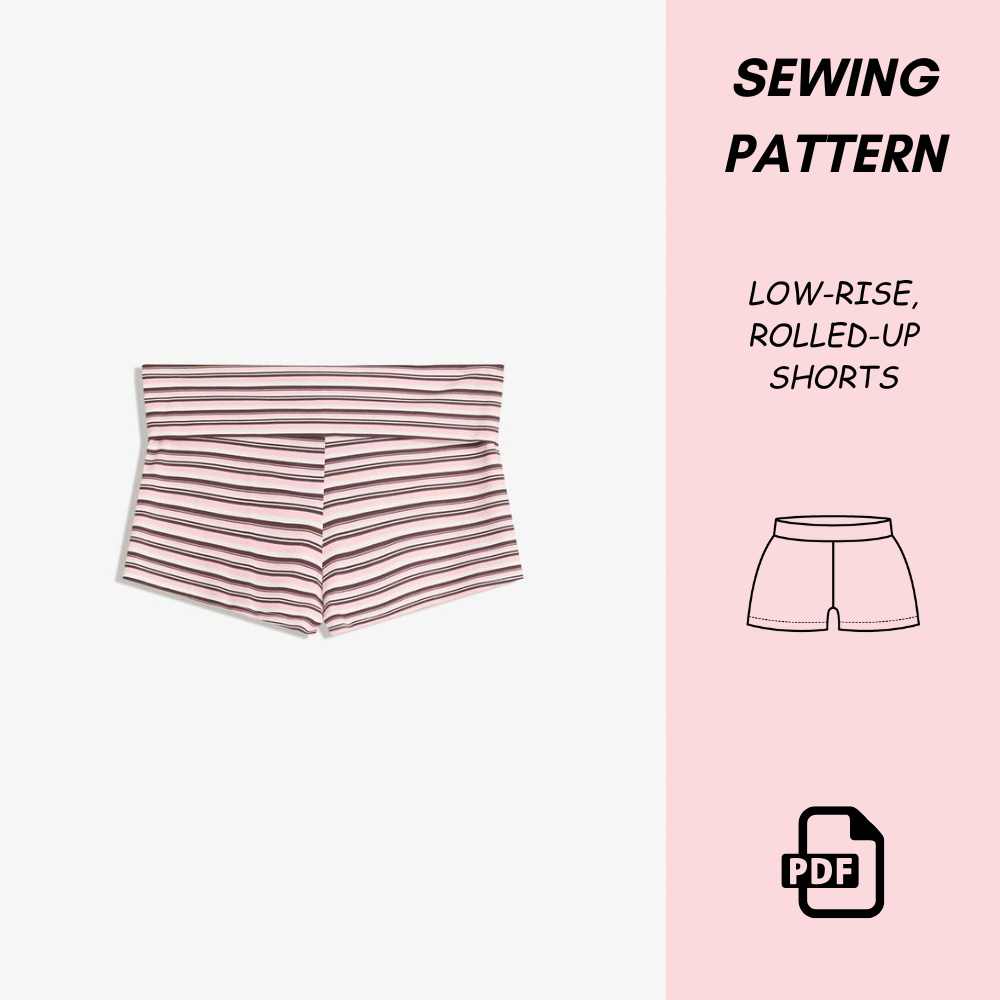 Women's Micro Shorts Sewing Pattern PDF, Low Rise Lounge Shorts, Festival Rave Wear, Beginner Friendly DIY Sewing Project