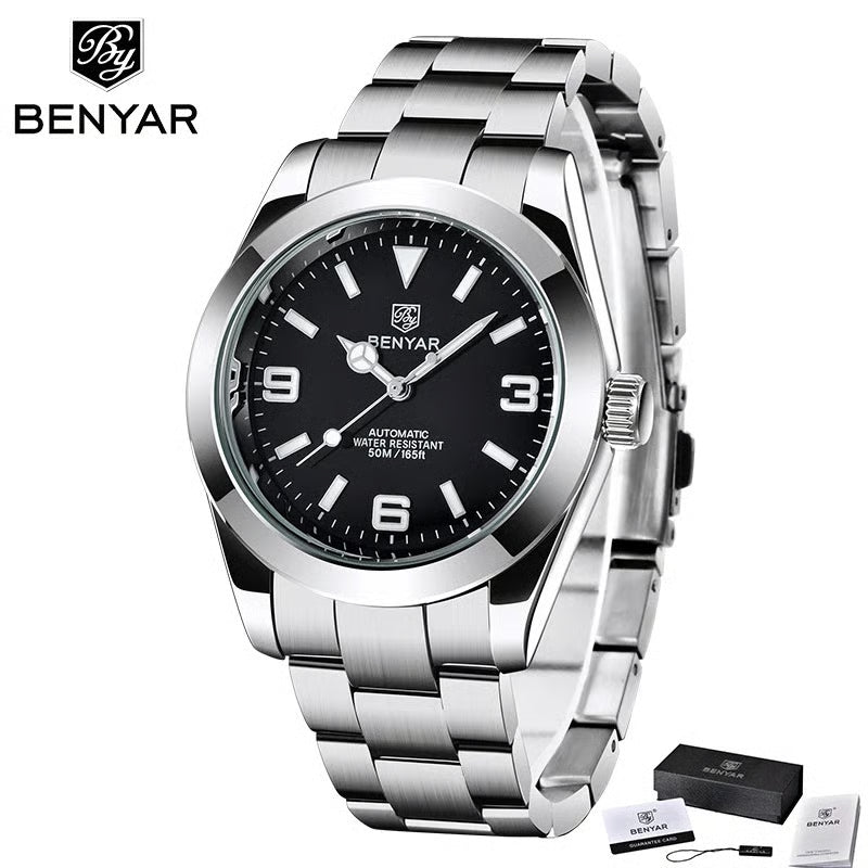 Luxury Men Mechanical Wristwatches Stainless Steel Sports Men Automatic Watches 50ATM waterproof Clock