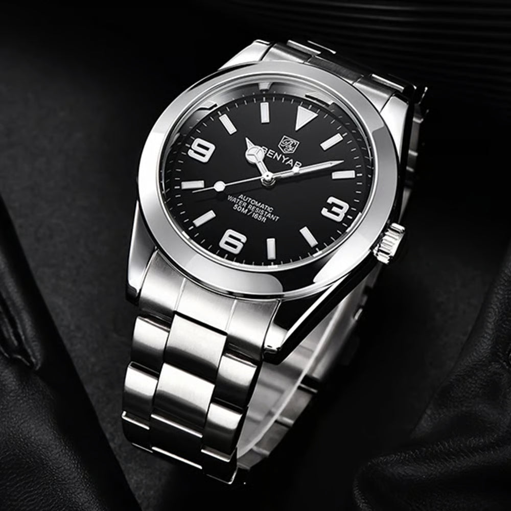 Luxury Men Mechanical Wristwatches Stainless Steel Sports Men Automatic Watches 50ATM waterproof Clock