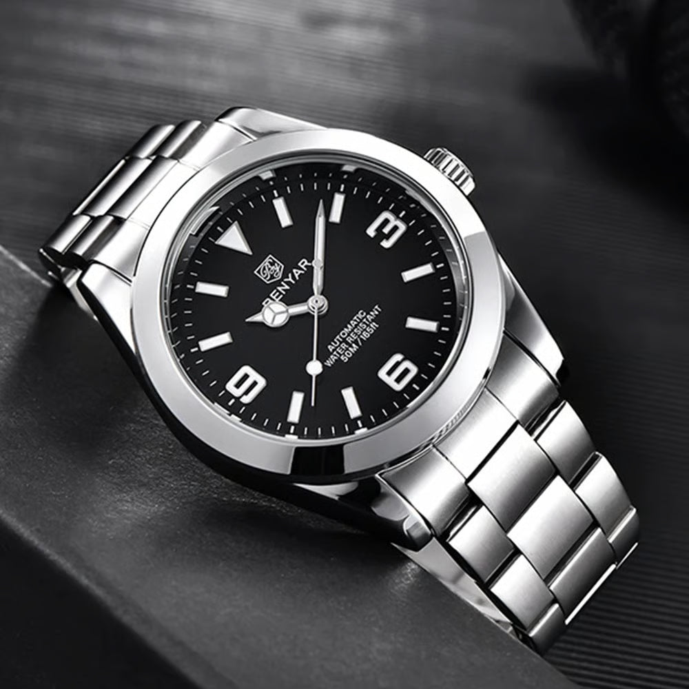 Luxury Men Mechanical Wristwatches Stainless Steel Sports Men Automatic Watches 50ATM waterproof Clock